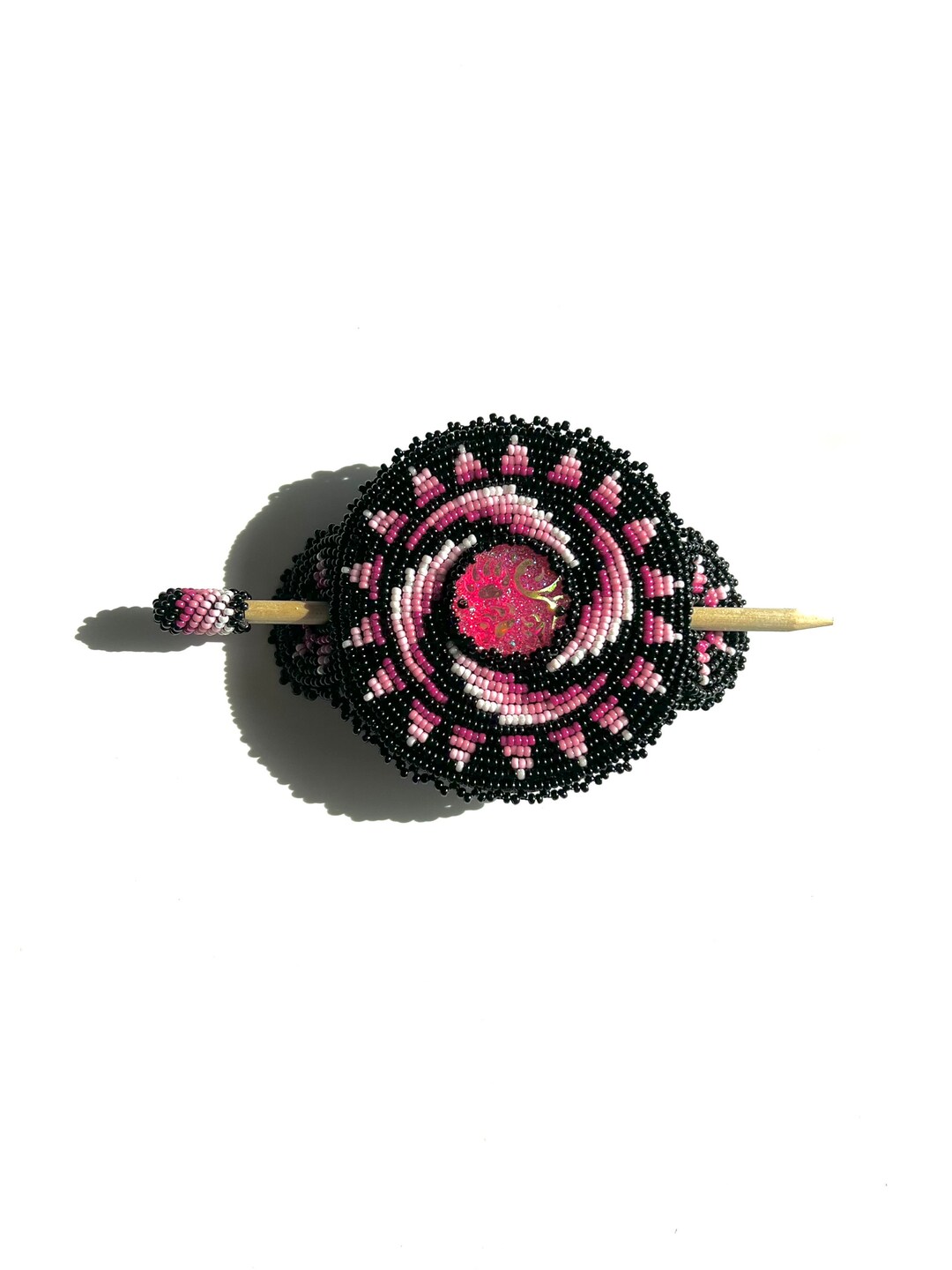 Large Navajo Beaded Hair Bun Piece With Beaded Stick Etsy UK