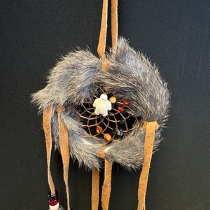 3” Dreamcatchers with Rabbit Fur and Gemstones Turtle
