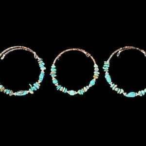 Memory Wire Bracelets Turquoise and Shells