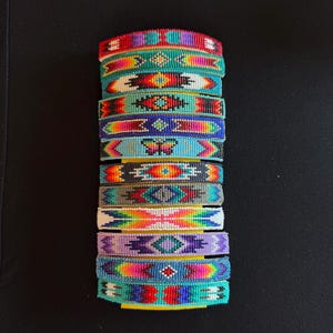 Large Navajo Loom Beaded Hair Barrettes Sold as Single pieces