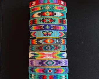 Large Navajo Loom Beaded Hair Barrettes Sold as Single pieces