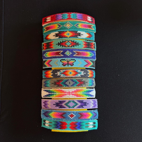 Large Navajo Loom Beaded Hair Barrettes Sold as Single pieces