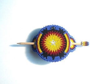 Beaded Hair Barrette in Southwest Design, Multi Color 28759  display picture 2