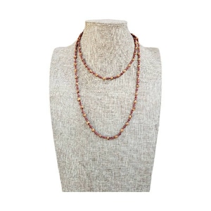 46&quot; Brown Color Long Single Strand Juniper Berry Seed Necklace