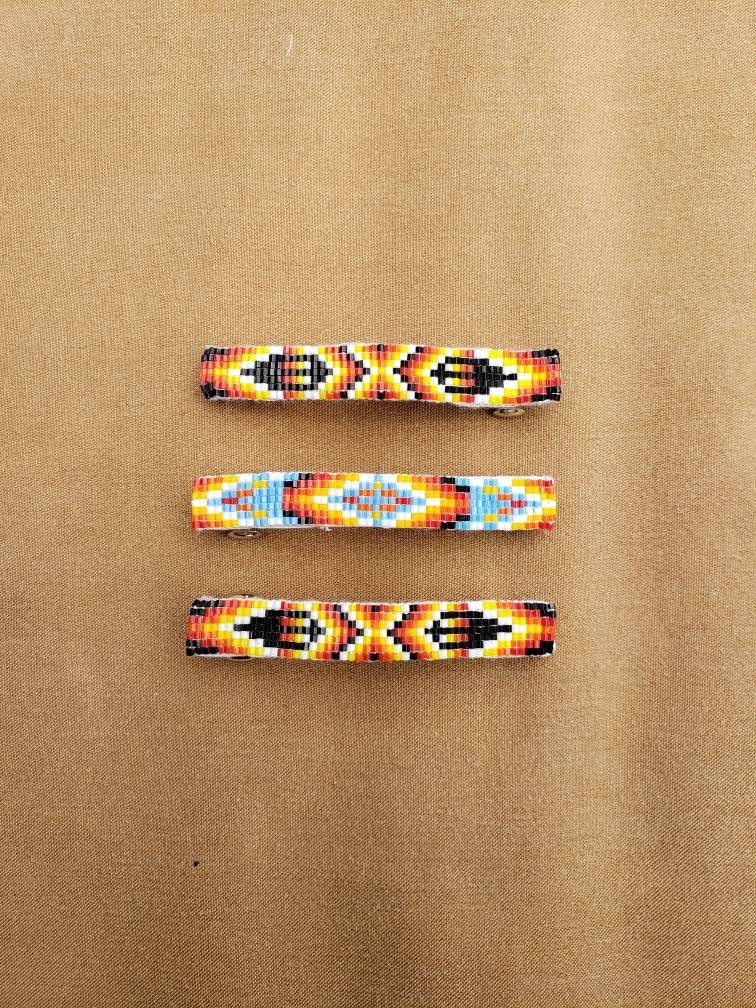 Small Navajo Loom Beaded Hair Barrettes Sold Individually
