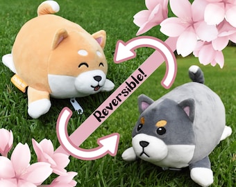 Shiba Inu / Corgi Plushie | Happy & Mad Reversible Shiba Inu Plush | Cute and Soft Stuffed Dog Toy | Valentine's Day Gifts Ideas