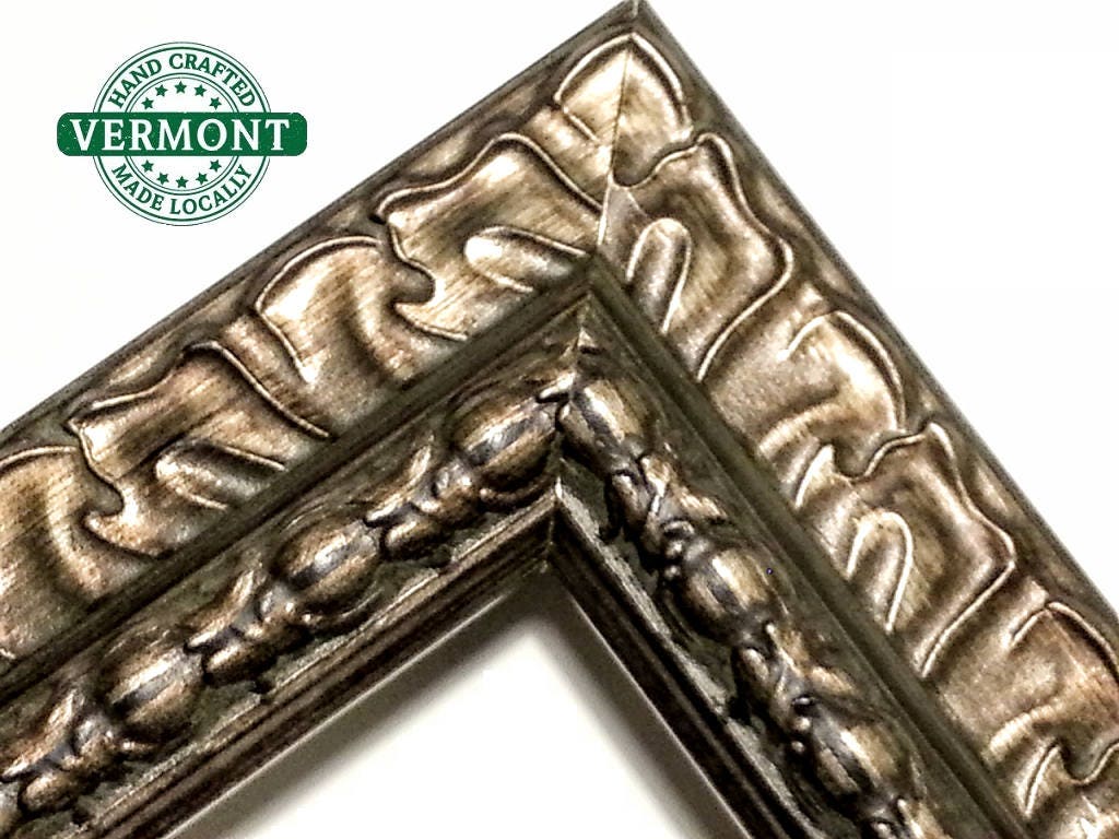 Wide Ornate Bronze Picture Frame Gold Silver 5x7 9x9 Etsy