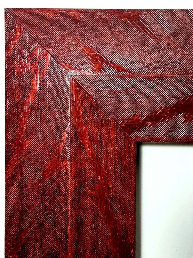 3 Wide Mid Century Modern Picture Frames Red Or White Image 0