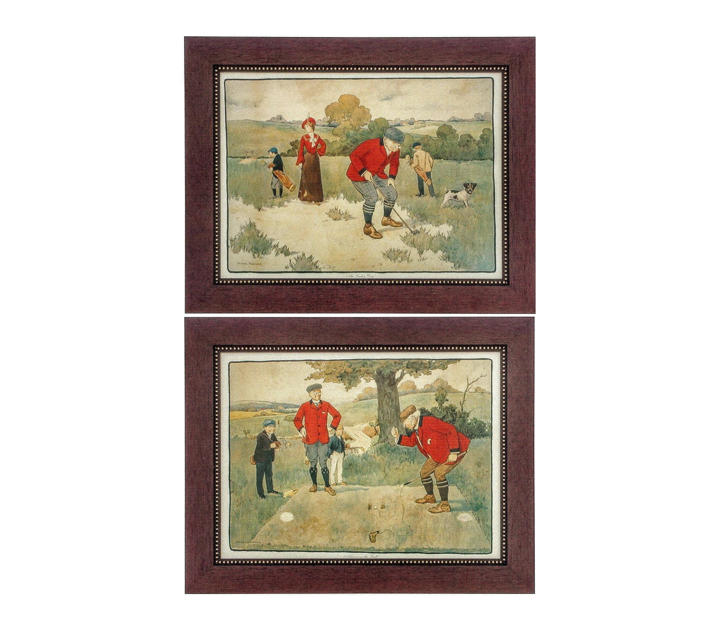 Set of 2 Vintage Unframed/Framed Golf Art Prints Addressing Etsy