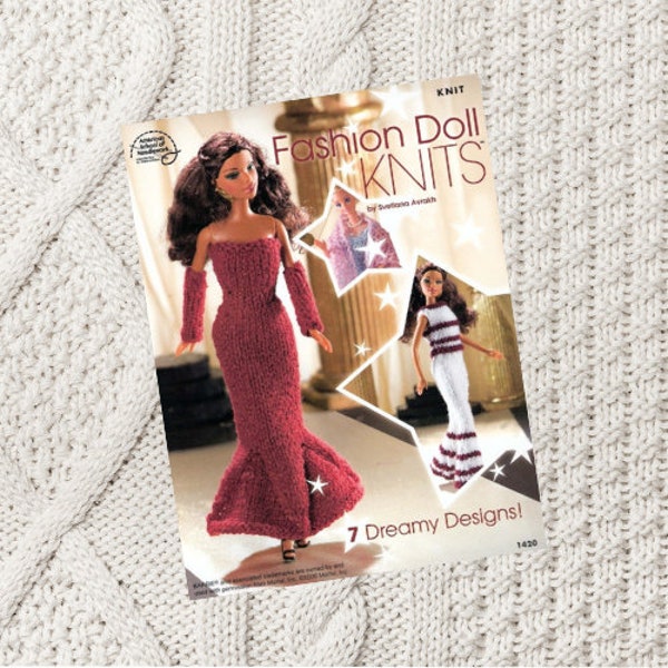 Vintage Fashion Doll Knits pdf eBook, 7 outfits to knit for Barbie / Sindy, instant digital download, from The American School of Needlework