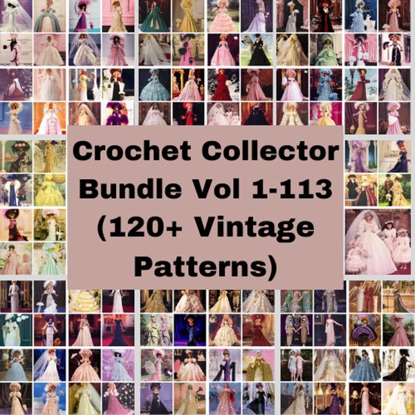 Vintage Barbie Crochet Collector Patterns, vol 1 - 113, CLEAR, Bundle von pdfs, historischer, digitaler Download 120+ Häkelanleitungen, keine Wasserzeichen