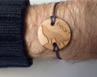 Bearz round Wolf bracelet