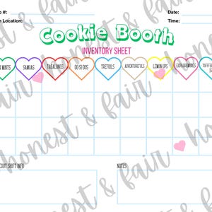Hoja de inventario del puesto de galletas de las Girl Scouts / Registro imprimible de LBB (2026)
