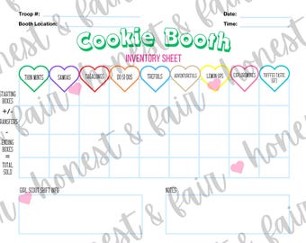 Hoja de inventario del puesto de galletas de las Girl Scouts / Registro imprimible de LBB (2026)