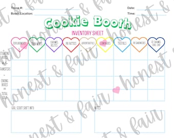 Planilha de Controle de Estoque da Barraca de Biscoitos das Girl Scouts ABC Bakers (2026) (Download Digital para Impressão)