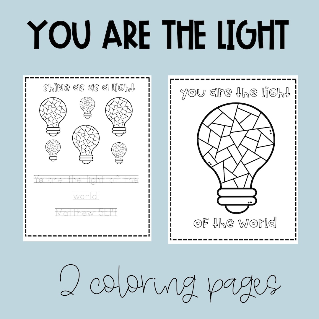 You Are the Light of the World Coloring Pages, Sunday School Light ...