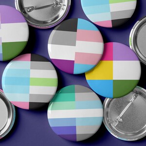 Custom Double Pride Flag Button - Half-and-Half Design