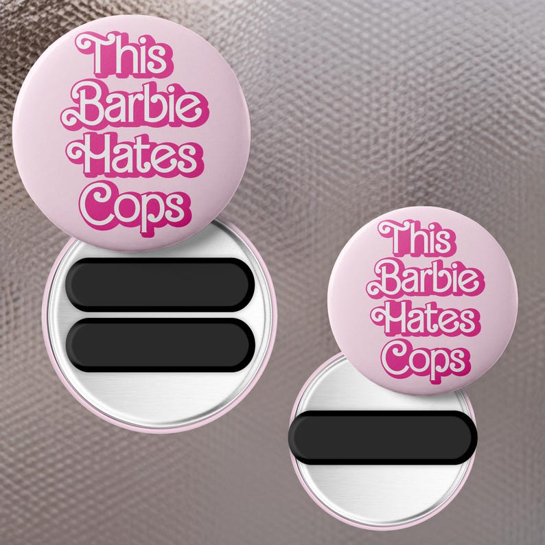 Political Satire Pink Doll ACAB Button - Keychain, Pin, Zipper Pull ...