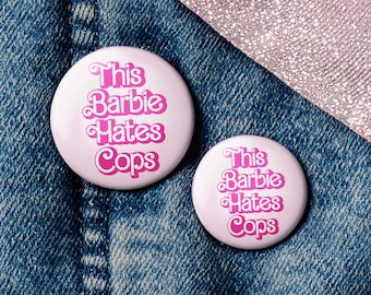 Political Satire Pink Doll ACAB Button - Keychain, Pin, Zipper Pull, Magnet