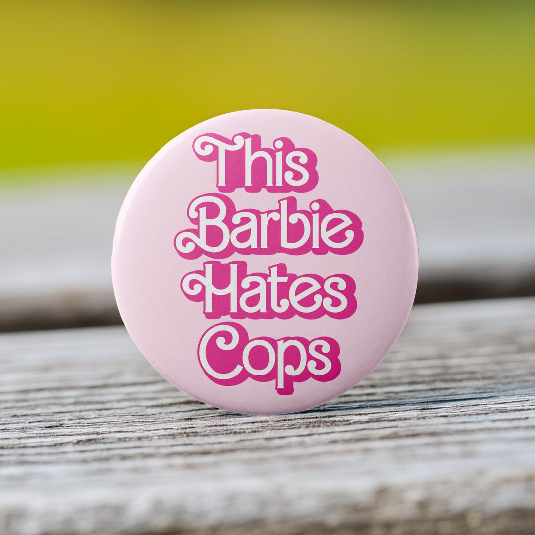 Political Satire Pink Doll ACAB Button - Keychain, Pin, Zipper Pull ...