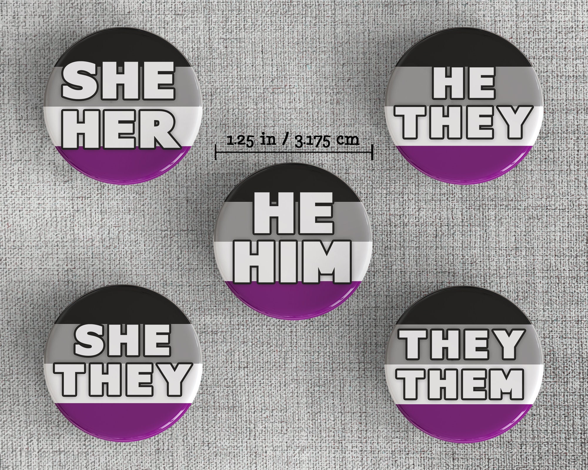 Asexual Ace Pride Flag Pronoun 1.25 Button/Badge Etsy