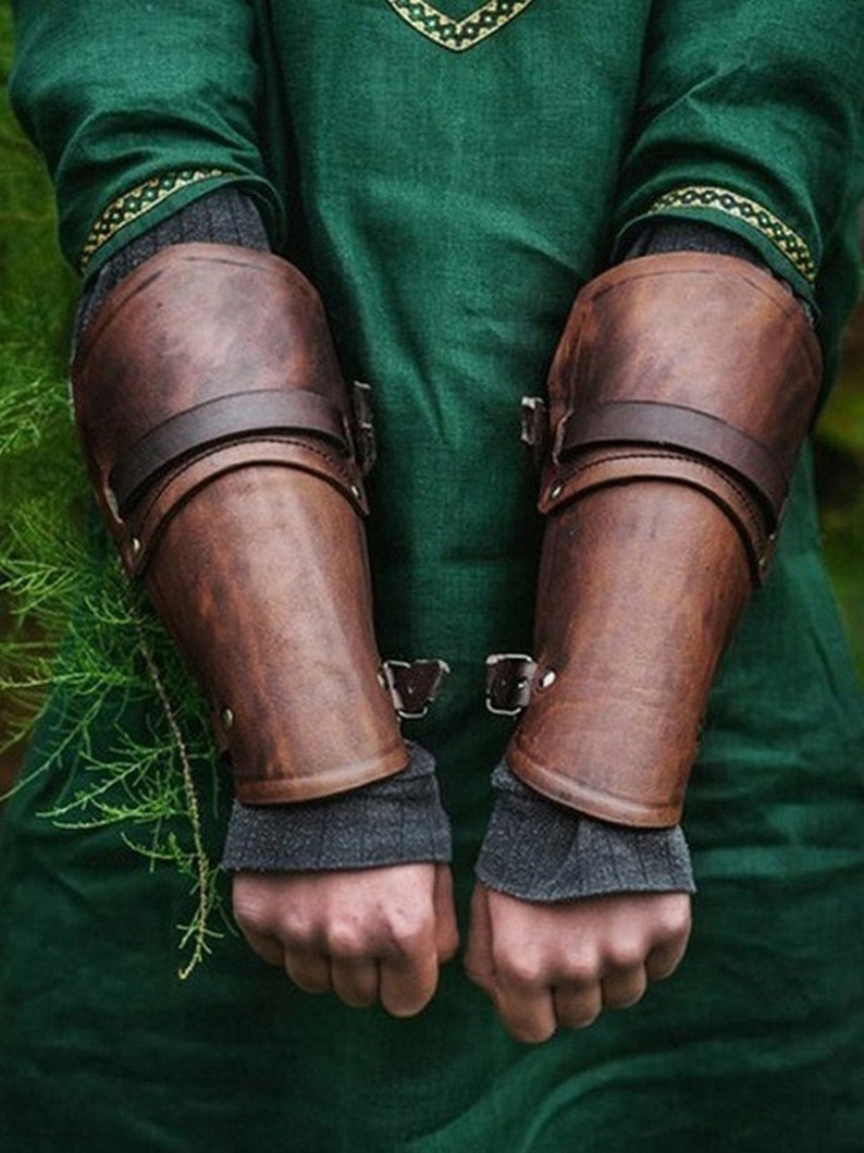 Medieval Larp Knight Arm Cuff Bracer Buckle Strap Armor Wrist Etsy