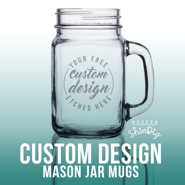 Etched Mason Jar Etsy