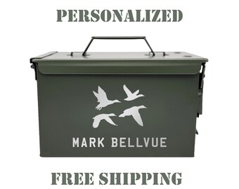 Personalized Ammo Can | Duck Hunting Gift, Engraved Military Box