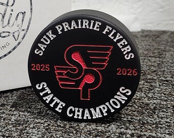 Custom Laser Engraved Hockey Puck, Team Gift, End Season Award | Personalized Hockey Player Gift