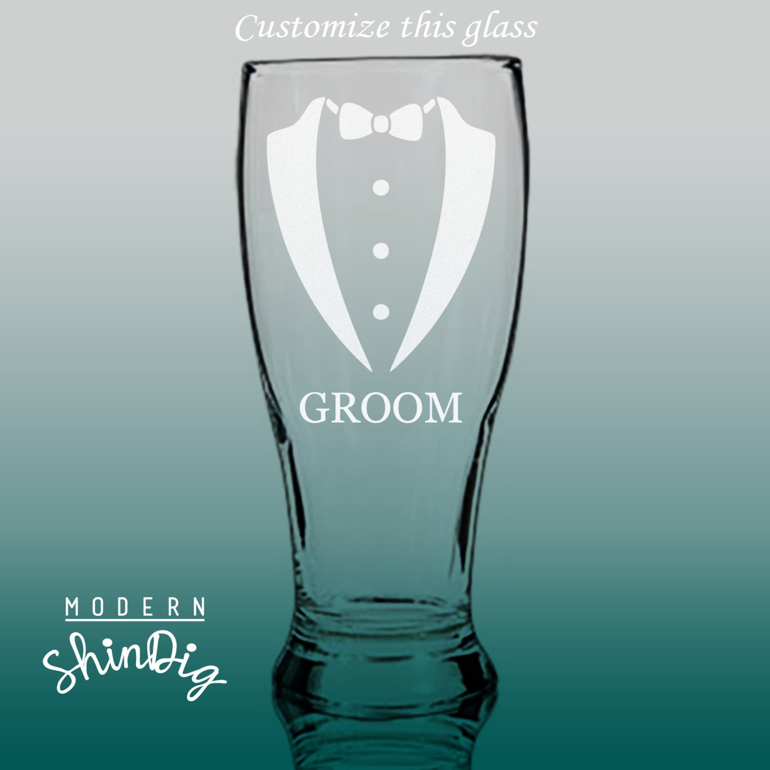 Single Etched Glass Etched Glass Pilsner, Pint, Wine, Beer Mug, Stemless Wine Glasses, Custom