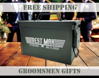 Personalized Ammo Can | Custom Groomsmen and Best Man Gifts | Laser Engraved Rustic Wedding Party Favors | Gift from Groom Keepsake