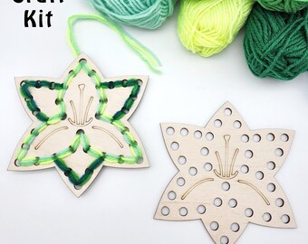Easter Lily Yarn Craft Kit – Montessori Wood Sewing Project