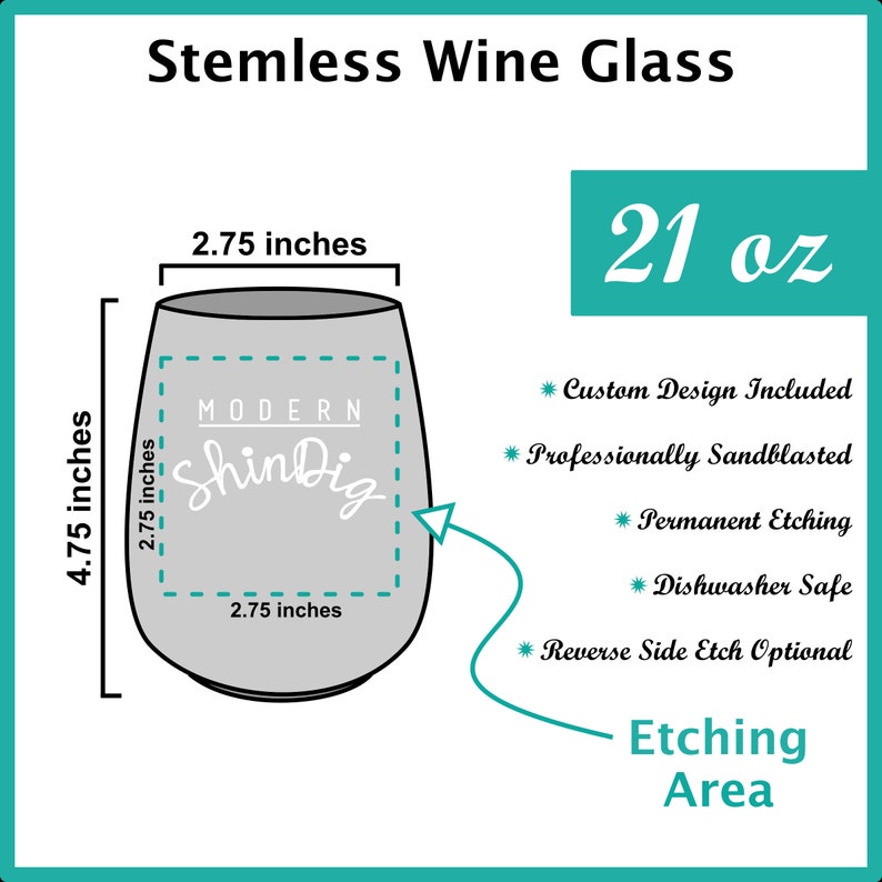 Custom Wine Glasses Last Name Monogram Etched Stemless Etsy