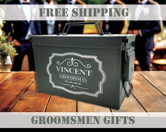 Personalized Laser Engraved Ammo Can | Custom Groomsmen and Best Man Gifts | Wedding Party Favors | Gift from Bride and Groom Keepsake