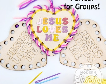 Easter Yarn Craft Kit - Jesus Loves Me Heart Craft Kit – Sunday School CraftsMontessori Yarn Weaving Kit