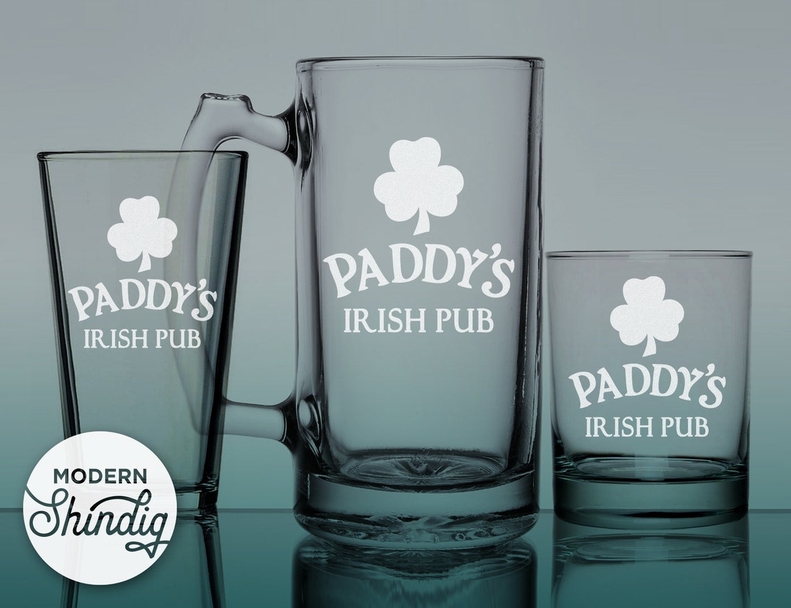 Paddy's Pub Glasses Ready to Ship Paddy's Irish Pub Etsy