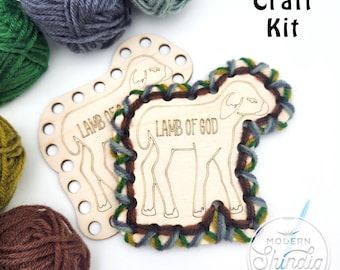 Lamb of God Easter Craft Kit – Wood & Yarn Weaving Project