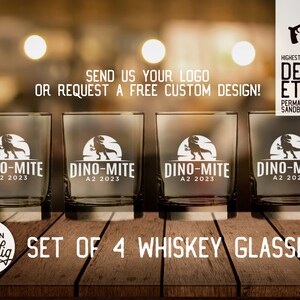 Etched Whiskey Glasses Set: Custom Sandblasted Design