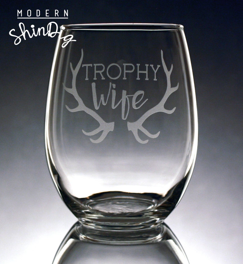 Deer Antlers Glass Single Etched Glass Hunting Season Deer Etsy