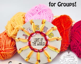 Jesus Light of the World Yarn Craft Kit – Montessori Bible Study, Wood Cutout