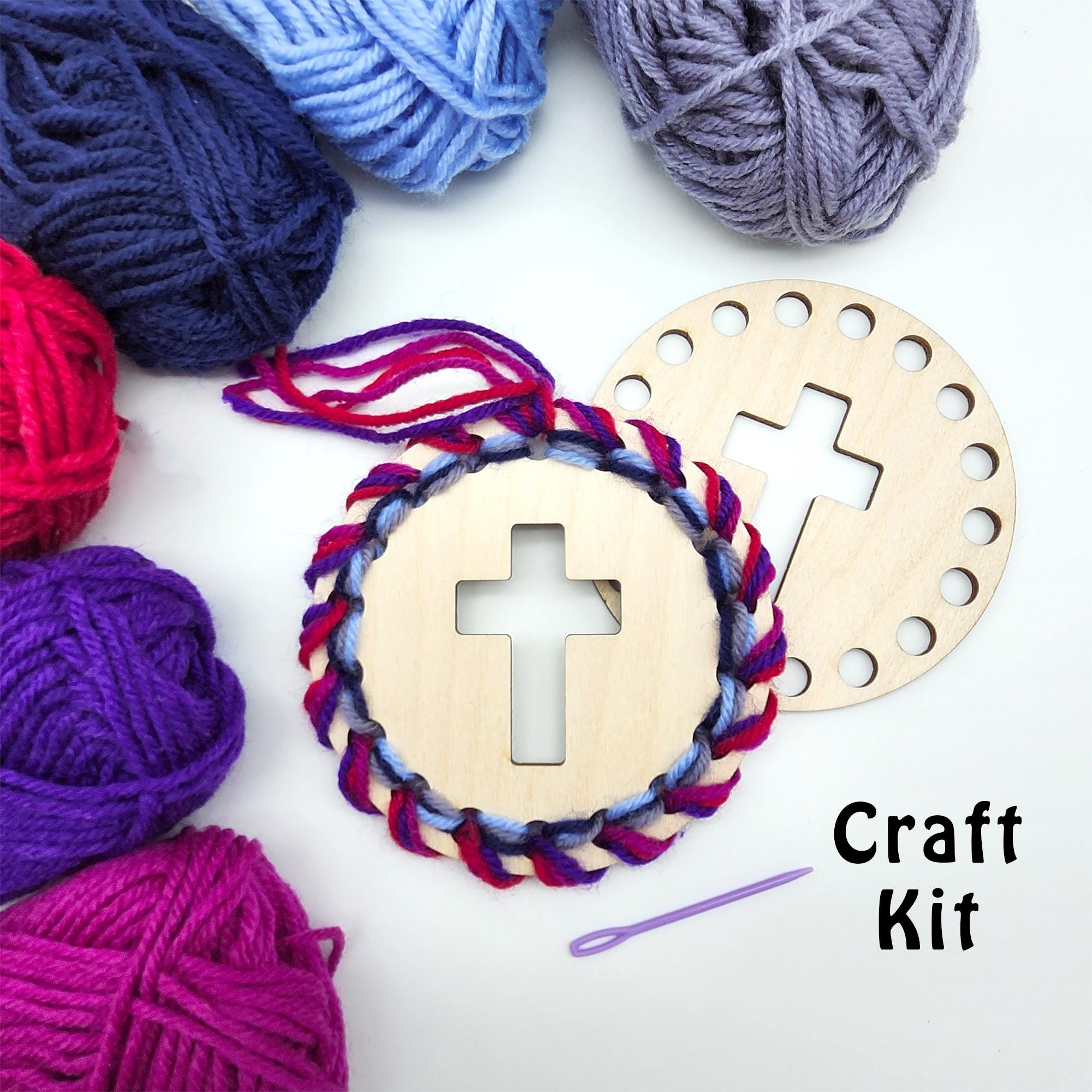 Easter Cross Yarn Weaving Kit - Kids' Wood Craft Project