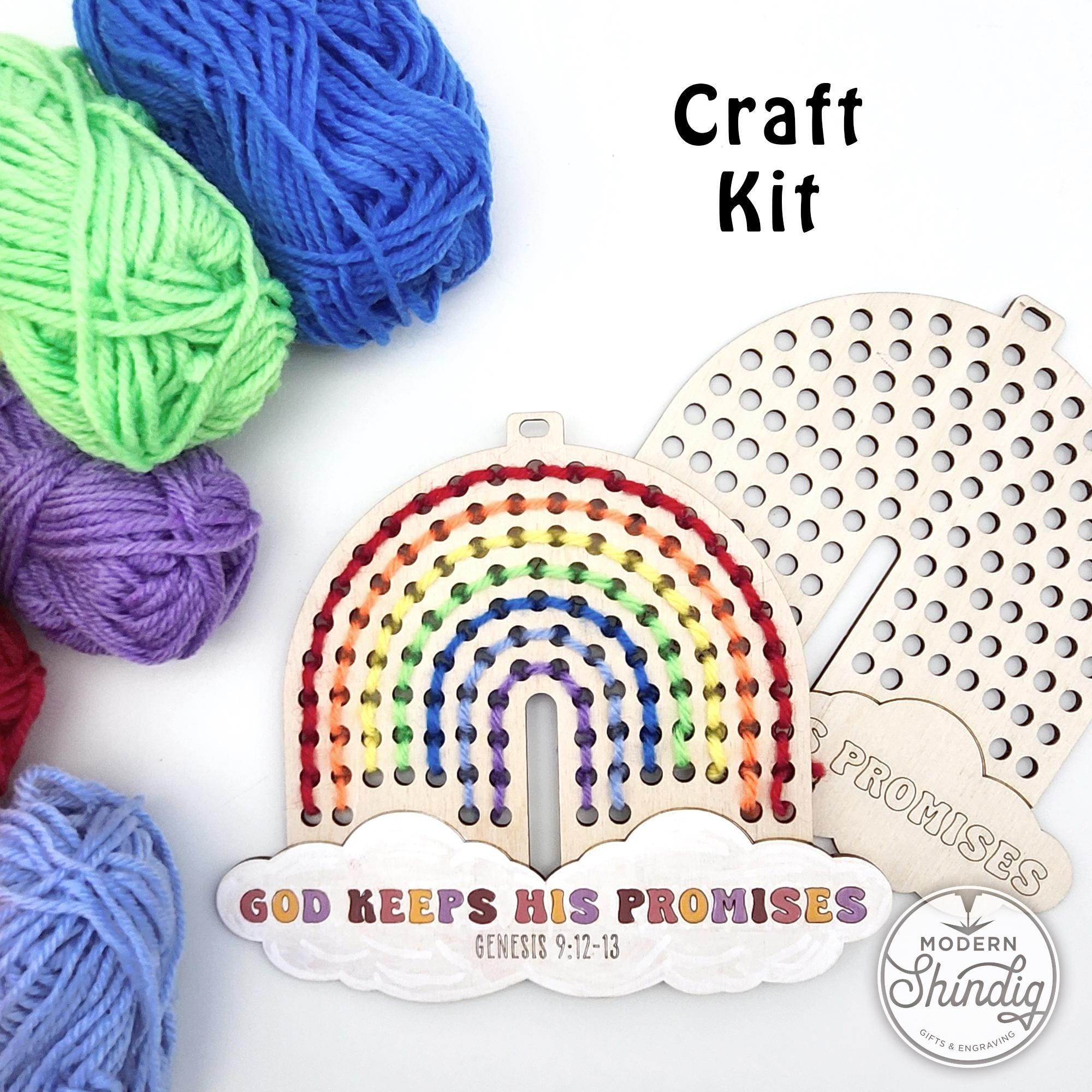 40 DIY Yarn Crafts For Kids 14 Rainbow Yarn Craft Kit - God's Promise Montessori Activity