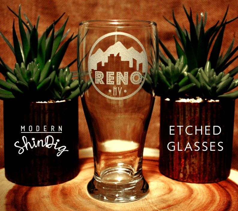 Etched Beer Glasses Etched Wine Glasses Personalized Glass Etsy