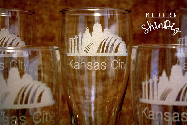 St. Louis Skyline Glass Saint Louis Cityscape Glass ANY CITY Etsy