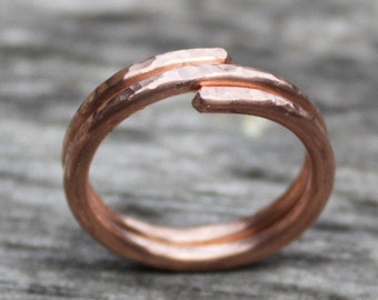 Minimalist Copper Ring, Hammered Band Copper Ring, Textured Ring, Healing Copper Rings, thumb ring, midi ring, stackable ring, wedding band