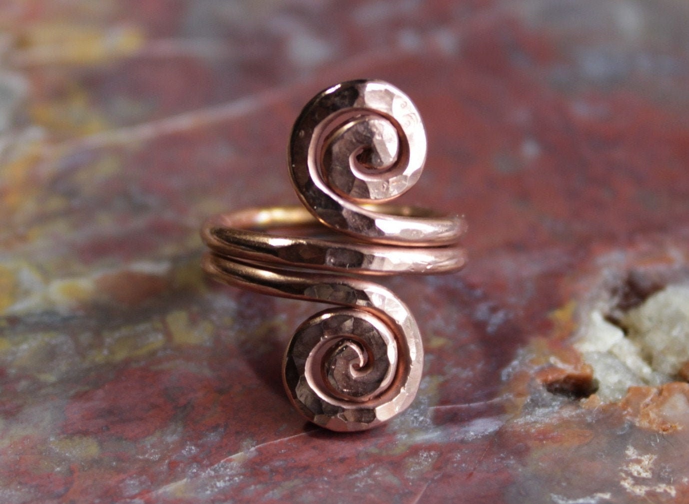 Soft Copper Rings Hand Hammered Copper Ring, Textured Copper Ring, Copper Midi Ring ...