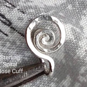 Sterling Silver Spiral Nose Cuff, Nose Clip, Silver Nose Jewelry, Egyptian Ahnk, Body Jewelry, Faux Nose Ring, Septum Cuff,