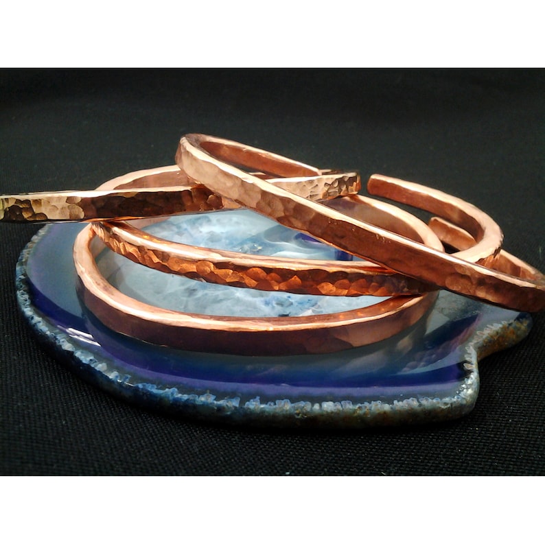 One Solid Copper Cuff bracelet, Copper Bangle, Bracelet Hand Hammered Extra Heavy Gauge image 6