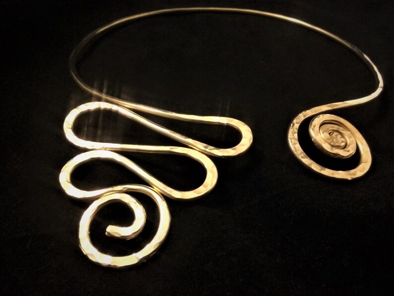 Brass Open Collar Necklace for Women Solid Brass Asymmetrical Etsy