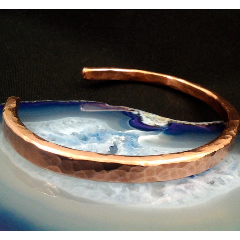 One Solid Copper Cuff bracelet, Copper Bangle, Bracelet Hand Hammered Extra Heavy Gauge image 5